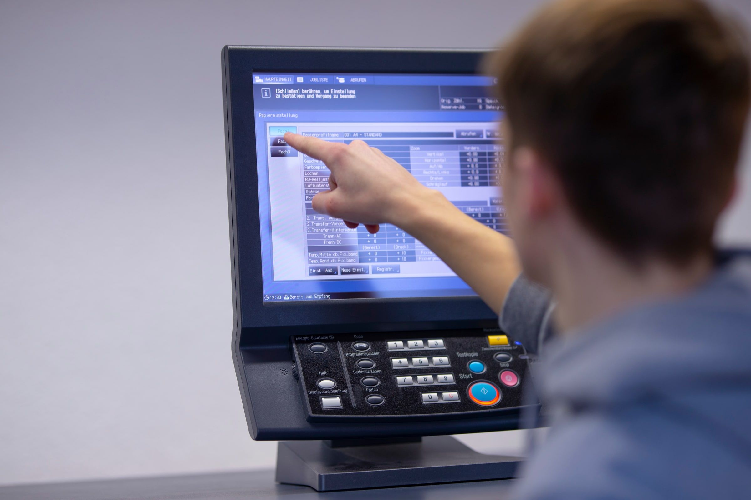 Bedienfeld einer Digitaldruckmaschine